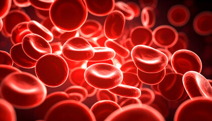Microscopic View of Red Blood Cells in Bloodstream