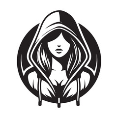 vector logo of a person wearing a hoodie