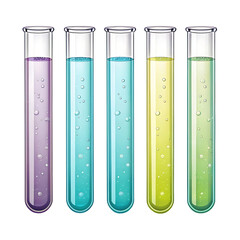 laboratory test tubes with blue liquid