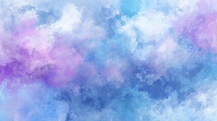 Obraz premium Abstract pastel watercolor cloudy sky in blue and pink shades