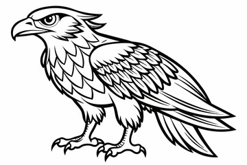 coloring page line art the osprey black vector