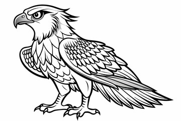 coloring page line art the osprey black vector