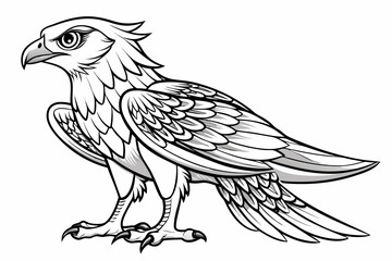 coloring page line art the osprey black vector