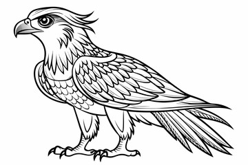 coloring page line art the osprey black vector