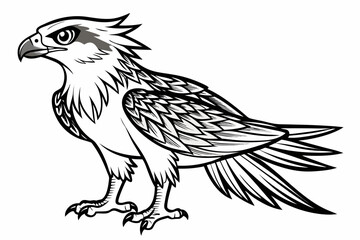 coloring page line art the osprey black vector