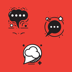 Flat style speech bubble collection dialog baloons in differents shapes