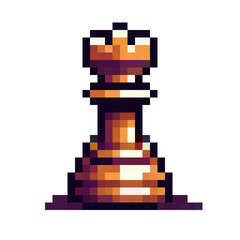 Minimal Pixel Chess Set &ndash; 8-Bit Style Black and White Retro Chess Pieces as Cute Low-Resolution Stickers for Digital and Print Use