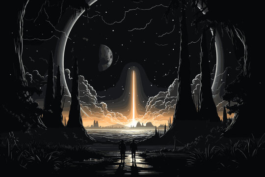 Abstract cosmos background. Earth from space  render vector and illustration