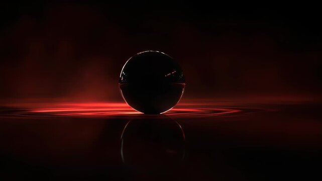 Nine-ball billiard ball on a dark background
