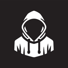 vector logo of a person wearing a hoodie