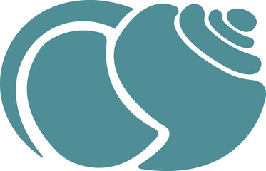 Seashell clip art design on plain white transparent isolated background for sign, decal, card, shirt, hoodie, sweatshirt, apparel, tag, mug, icon, poster or badge