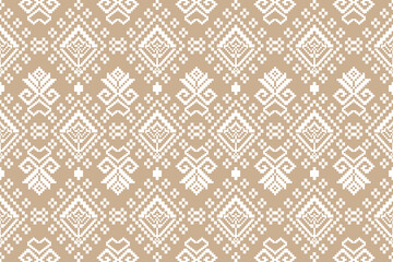 seamless pattern with mask flowers on brown background