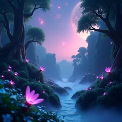 sky, night, sea, nature, tree, landscape, light, water, 
