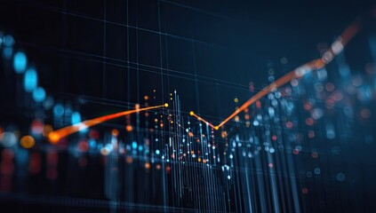 Abstract financial chart with upward trend