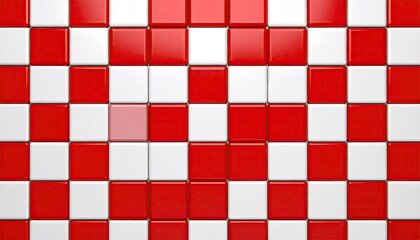 Red and white checkered pattern with a subtle pink square