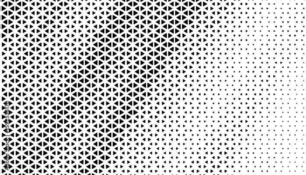 Poster black and white smooth transition of geometric pattern with halftone effect. easily resized and reco
