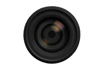 Camera lens with transparent background showing diaphragm and glass