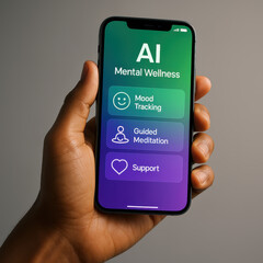 Person Using A Mobile Device For Mental Wellness