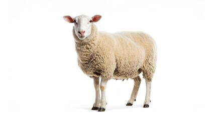 Naklejka premium Sheep portrait against white background