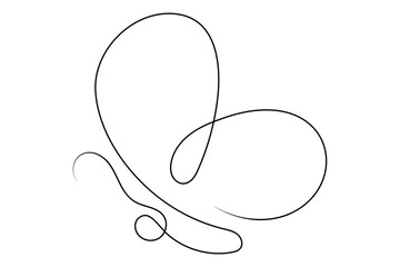 Continuous one line art of butterfly with simple continuous one line drawing for modern illustration