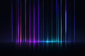 Abstract vibrant neon light vertical streaks