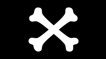 Obraz premium Minimalist Crossed Bones Skeleton Icon Silhouette 