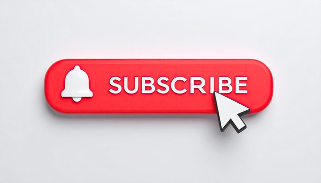 Red subscribe button with notification bell and cursor