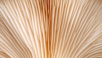Close-Up of Pale Mushroom Gill Texture
