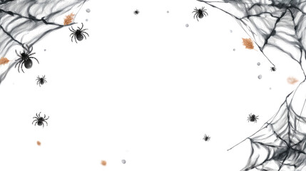 Spooky halloween transparent spider webs seasonal decor digital background whimsical atmosphere aerial view festive concept