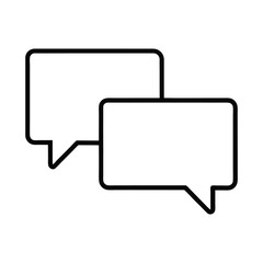 Naklejka premium Two overlapping speech bubbles icon for communication and messaging