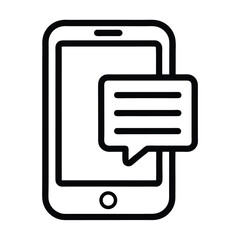 Smartphone with a speech bubble icon representing communication