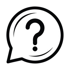 Question mark inside a speech bubble icon