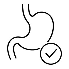 Fototapeta premium Stomach Health Icon with Checkmark Symbolizing Digestive Wellness