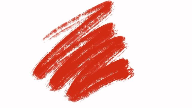 Red grunge brush strokes in rough diagonal pattern on white background with textured edges
