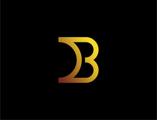 Gold letter b logo design