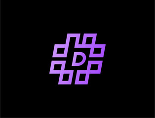 Abstract letter p logo design