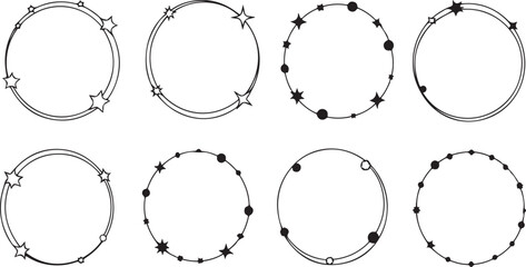  Elegant Decorative Circle Frames with Stars & Dots