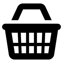 Black vector grocery basket icon