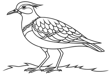 Obraz premium coloring page line art the lapwing black vector
