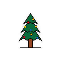 Festive Tree  A Simple Illustration of a Decorated Evergreen Bringing the Holiday Joy
