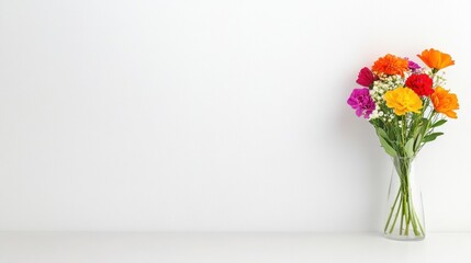 Colorful flower bouquet in vase