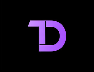 Modern purple letter d logo