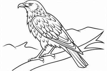 coloring page line art the lark bird black vector