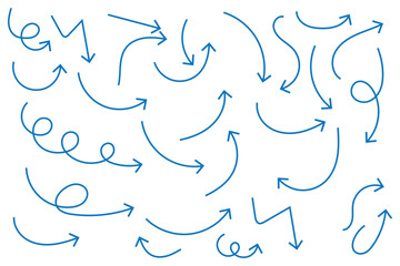 Hand drawn arrow set. Thin arrows set for business plan. vector illustration