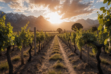 Fototapeta premium vineyard mendoza argentina wine, wine cellar, grapes, vines