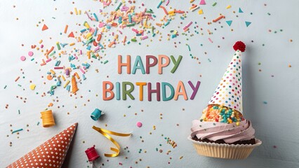 happy birthday cupcake with candles