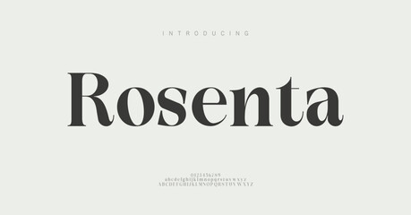 Rosenta Logo elegant alphabet letters font and number. Classic Lettering Minimal Fashion Designs. Typography modern serif fonts regular decorative vintage concept. vector illustration
