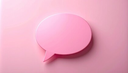 Pink speech bubble on a pink background