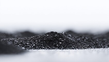 Close-up of dark granular material