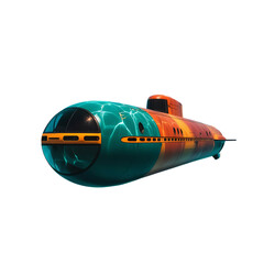 Fototapeta premium Vibrant Submarine for Underwater Exploration: Adventure, Discovery, and Deep Sea Travel